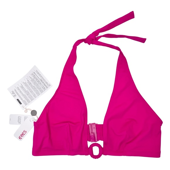 NWT ERES “Compact Stud” Full Cup Triangle Bikini Top with Braided Circle Pink - Picture 2 of 16